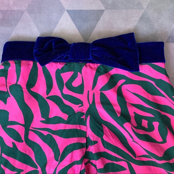 ๐ MARC JACOBS HOT PINK FLORAL SKIRT BOW VELVET - Picture 3 of 5